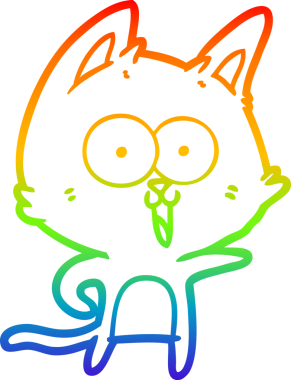 gökkuşağı gradyan çizimi bir insan tarafından çizilmiş komik bir çizgi film kedisi