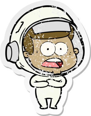 Bir karikatürün sıkıntılı çıkartması bir insan tarafından çizilmiş astronotu şaşırttı.