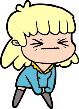 Bir insan tarafından çizilmiş kızgın bir kız.