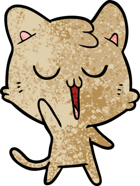 Bir insan tarafından çizilmiş çizgi film kedisi.