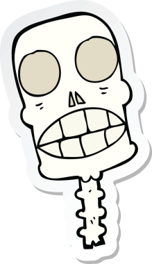 Bir insan tarafından çizilmiş ürkütücü bir karikatür çıkartması.