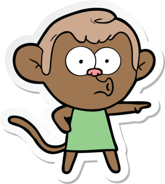 Bir insan tarafından çizilmiş çizgi film etiketi.