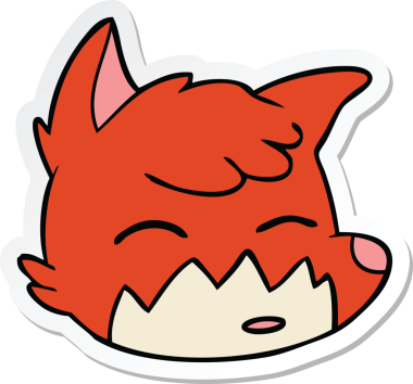 Bir insan tarafından çizilmiş bir tilki suratının çıkartması.