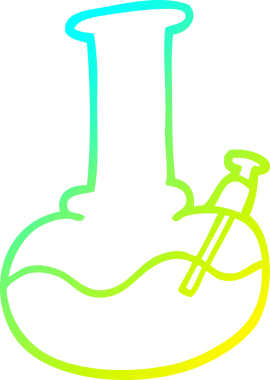 Bir insan tarafından çizilen karikatür su borusunun soğuk gradyan çizgisi.