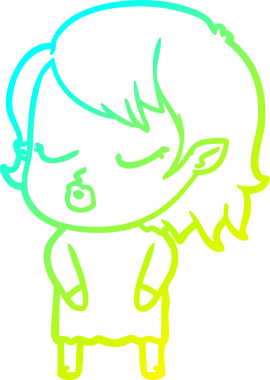 Soğuk gradyan çizgisi, bir insan tarafından çizilmiş şirin bir vampir kız çizgi filmi.