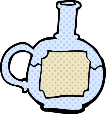 Bir insan tarafından çizilmiş iksir şişesi karalaması.