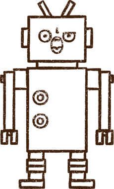 Robot Kömür Bir insan tarafından çizilmiş