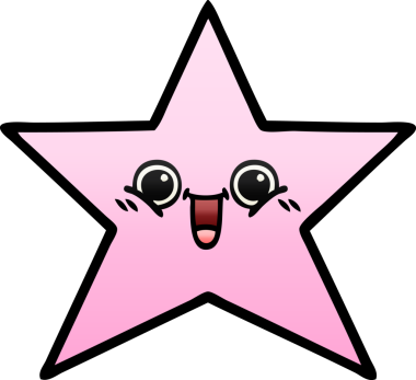 Bir insan tarafından çizilmiş yıldız balığının gölgeli karikatürü