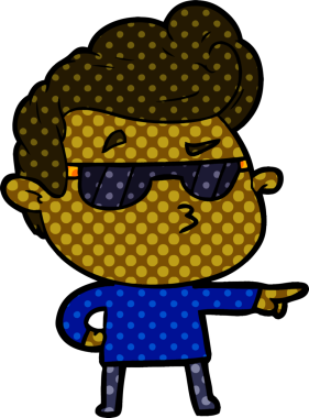 Bir insan tarafından çizilmiş havalı bir çizgi film.