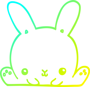 Bir insan tarafından çizilmiş bir çizgi film tavşanı çizimi