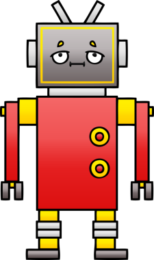 Bir insan tarafından çizilmiş bir robotun gölgelenmiş çizimi