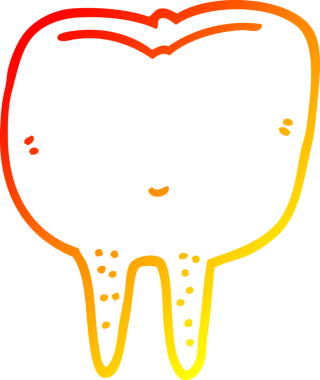 Bir insan tarafından çizilen çizgi film dişinin sıcak gradyan çizimi