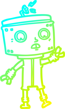 Bir insan tarafından çizilmiş soğuk gradyan robot çizimi