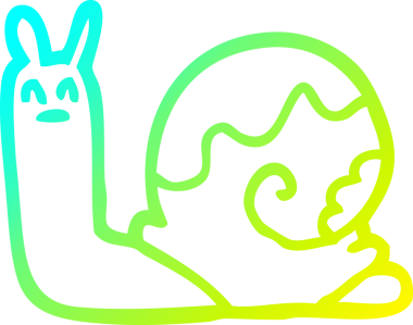 Bir insan tarafından çizilmiş soğuk çizgi bir salyangoz çizimi