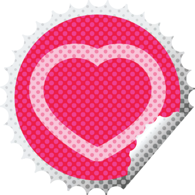 kalp grafik vektörü dairesel soyma etiketi bir insan tarafından çizilmiş