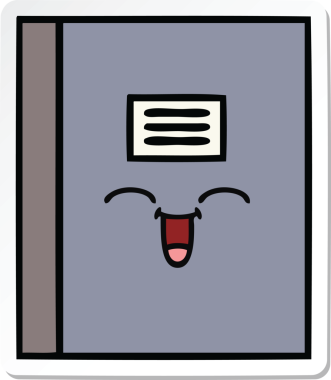 Bir insan tarafından çizilmiş şirin bir çizgi roman çıkartması.