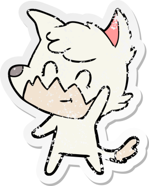 Bir insan tarafından çizilmiş karikatür dostu tilkinin sıkıntılı çıkartması.