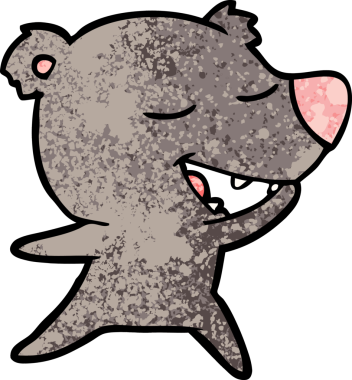 Bir insan tarafından çizilmiş çizgi film ayısı.