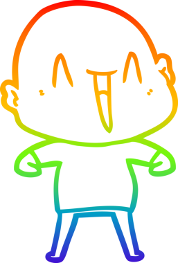 gökkuşağı gradyan çizimi mutlu bir çizgi kel adamın çizimi bir insan tarafından çizildi