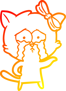 Bir insan tarafından çizilmiş çizgi film kedisinin sıcak çizgi çizimi