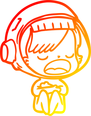 Bir insan tarafından çizilmiş, konuşan bir astronotun sıcak çizgi çizimi