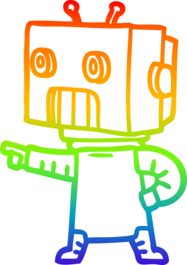 gökkuşağı gradyan çizgisi bir insan tarafından çizilmiş robot çizgi