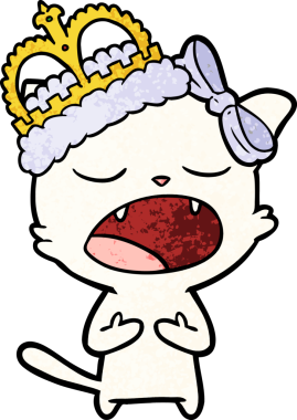 Bir insan tarafından miyavlanan kedi çizgi filmi.