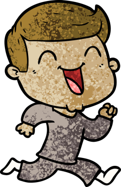 Bir insan tarafından çizilmiş mutlu bir adam.