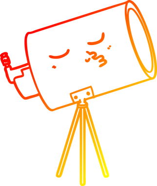 Bir insan tarafından çizilmiş bir çizgi teleskopun sıcak gradyan çizimi