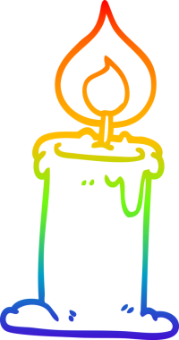 gökkuşağı gradyan çizgi çizimi bir insan tarafından çizilmiş mum