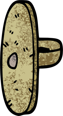 Grunge desenli illüstrasyon karikatür ortaçağ kalkanı bir insan tarafından çizilmiş.