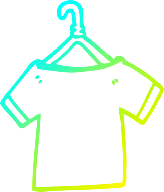 Bir insan tarafından çizilmiş bir tişörtün soğuk gradyan çizimi.