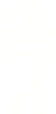 Bir insan tarafından çizilen robot tebeşiri.