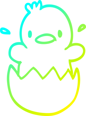 Bir insan tarafından çizilmiş bir karikatür hatunun soğuk gradyan çizimi.