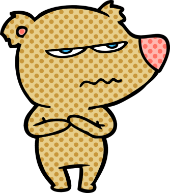 Bir insan tarafından çizilmiş kızgın ayı çizgi filmi.