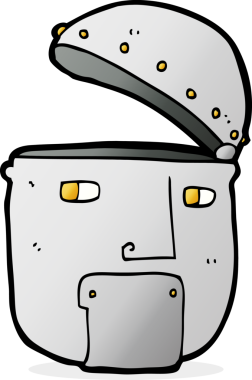 Bir insan tarafından çizilmiş robot kafası.