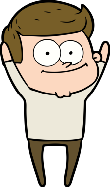 Bir insan tarafından çizilmiş mutlu bir adam.