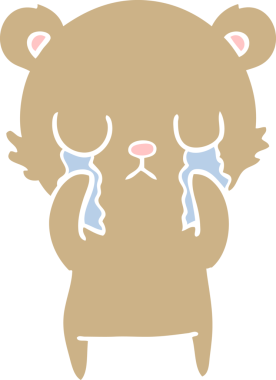 Bir insan tarafından çizilmiş düz renkli çizgi film ayısı.