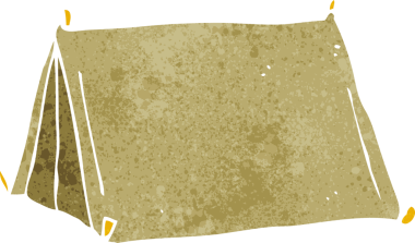 bir insan tarafından çizilmiş geleneksel bir çadır.