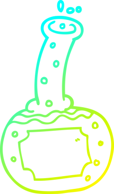 Bir insan tarafından çizilmiş bir karikatür deney iksirinin soğuk gradyan çizimi