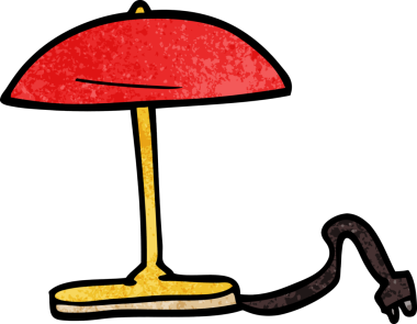 Bir insan tarafından çizilmiş karalama masası lambası.