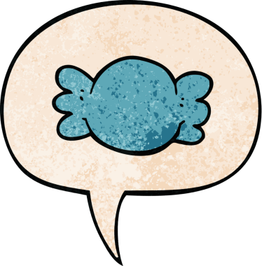 Bir insan tarafından çizilmiş, konuşma baloncuklu çizgi film.