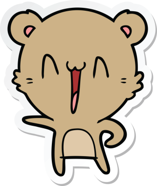 Bir insan tarafından çizilmiş mutlu ayı karikatürü.