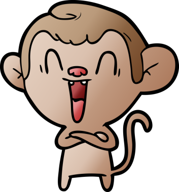 Bir insan tarafından çizilmiş gülen maymun çizgi filmi