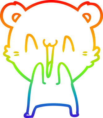 gökkuşağı gradyanı çizimi bir insan tarafından çizilmiş mutlu ayı karikatürü