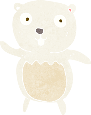 bir insan tarafından çizilmiş kutup ayısı yavrusu.