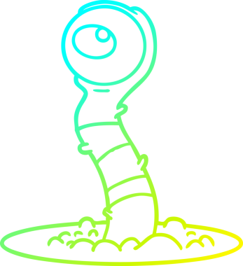 Bir insan tarafından çizilmiş uzaylı bataklık canavarının soğuk çizgi çizimi.