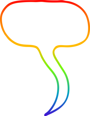 gökkuşağı gradyan çizgi çizimi bir insan tarafından çizilmiş bir karikatür konuşma balonu