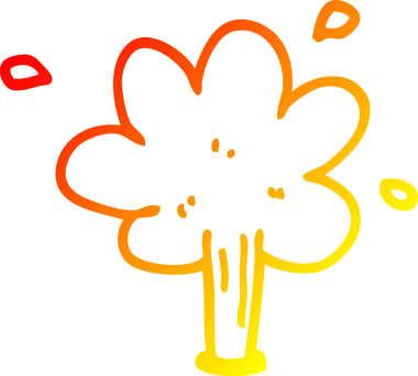 Bir insan tarafından çizilen sıcak çizgi çizgi film fışkırtan su