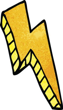 Bir insan tarafından çizilmiş karalama yıldırımı.